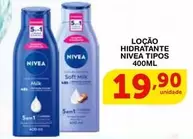 Oferta de Nivea - Locao Hidratante Tipos por R$19,9 em Roldão