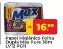 Oferta de Max Pure - Papel Higiênico Folha Dupla Pilsen por R$16,99 em Tonin Superatacado