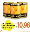 Oferta de Schramm - Pêssego Em Calda por R$10,98 em Atacadão