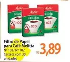 Oferta de Melitta - Filtro De Papel Para Cafe por R$3,89 em Atacadão