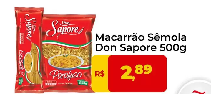 Oferta de Don Sapore - Macarrão Semola por R$2,89 em Tonin Superatacado