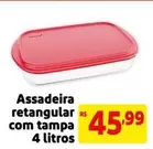 Oferta de Assadeira Retangular Com Tampa 4 Litros por R$45,99 em Extra