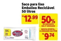 Oferta de Embalixo - Saco Para Lixo  Reciclavel 50 Litros por R$12,99 em Extra