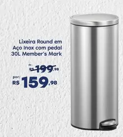 Oferta de Inox - Lixeira Round Em Aço  Com Pedal por R$159,98 em Sam's Club