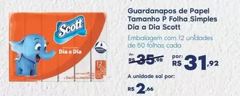 Oferta de Scott - Guardanapos De Papel Tamanho P Folha Simples A Dia A Dia por R$31,92 em Sam's Club