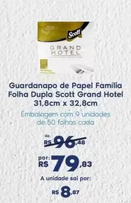 Oferta de Scott - Guardanapo De Papel Familia Folha Dupla por R$79,83 em Sam's Club