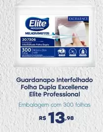 Oferta de Elite - Guardanapo Interfolhado Folha Dupla Excellence por R$13,98 em Sam's Club