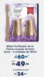 Oferta de Secar - Blister Purificador De Ar Charm Lavanda De Paris por R$49,98 em Sam's Club