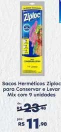 Oferta de Ziploc - Sacos Herméticos  Para Conservar E Levar Mix Com 9 Unidades por R$11,98 em Sam's Club