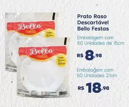 Oferta de Bello - Prato Raso Descartável por R$8,98 em Sam's Club