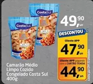 Oferta de Costa sul - Camarão Medio Limpo Cozido Congelado por R$49,9 em Tenda Atacado