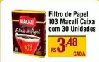 Oferta de Fill - Filtro De Papel 103 Caixa Com 30 Unidades por R$3,48 em Max Atacadista