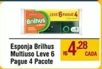 Oferta de Brilhus - Esponja Multiuso Leve 6 Pague 4 Pacote por R$4,28 em Max Atacadista