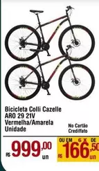 Oferta de Aro - Bicicleta Colli Cazelle 29 21v Vermelha/Amarela por R$999 em Max Atacadista