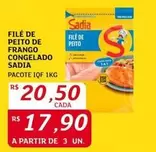 Oferta de Sadia - Filé De Peito De Frango Congelado por R$20,5 em Assaí Atacadista