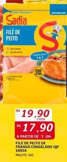 Oferta de Sadia - Filé De Peito De Frango Congelado Iqf por R$19,9 em Assaí Atacadista