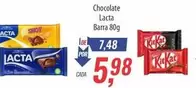 Oferta de Lacta - Chocolate Barra por R$5,98 em Supermercados BH