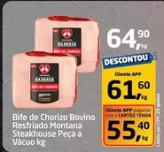 Oferta de Nabrasa - Bife De Chorizo Bovino Resfriado por R$64,9 em Tenda Atacado