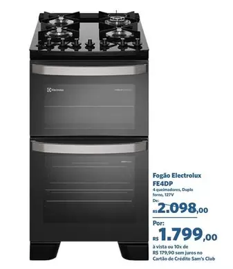 Oferta de Electrolux - Fogão  FE4D por R$2098 em Sam's Club