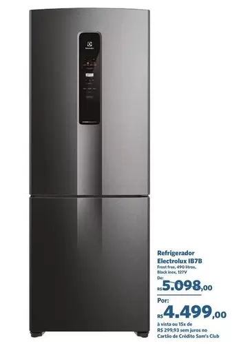 Oferta de Electrolux - Refrigerador 1875 por R$5098 em Sam's Club