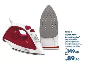 Oferta de Arno - Ferro A Vapor Essentialgliss por R$89,9 em Sam's Club