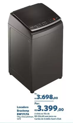 Oferta de Brastemp - Lavadora BW7ITLA por R$3698 em Sam's Club