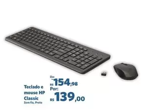 Oferta de HP - Teclado E Mouse Hp Classic por R$139 em Sam's Club