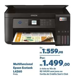 Oferta de Epson - Multifuncional Ecotank L4260 por R$1499 em Sam's Club