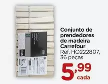 Oferta de Carrefour - Conjunto De Prendedores De Madeira por R$5,99 em Carrefour