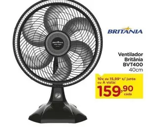 Oferta de Britânia - Ventilador Byt400 por R$159,9 em Carrefour