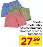 Oferta de Shorts Moletinho Básico Feminino por R$27,99 em Carrefour