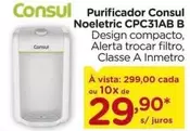 Oferta de Consul - Purificador Concul Noeletric CPC31AB B por R$299 em Carrefour