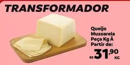 Oferta de Queijo Mussarela Peca Kg À Partir De por R$31,9 em Max Atacadista