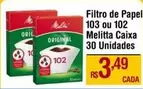 Oferta de Melitta - Filtro De Papel 103 Ou 102 por R$3,49 em Max Atacadista