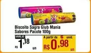 Oferta de Biscoito Sagra Sabores Pacote por R$1,18 em Max Atacadista