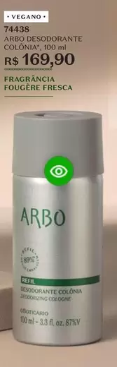 Oferta de O boticario - Arbo Desodorante Colônia por R$169,9 em O Boticário