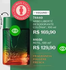 Oferta de Arbo - Liberté Desodorante Colônia por R$169,9 em O Boticário