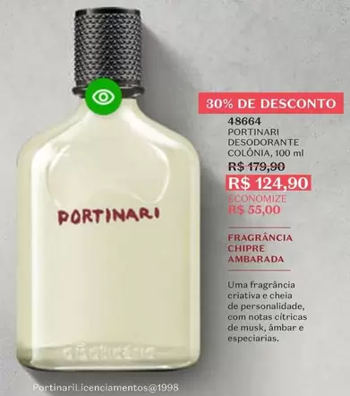 Oferta de Portinari -  Desodorante Colônia por R$124,9 em O Boticário