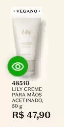 Oferta de Lily - Creme Para Maos Acetinado por R$47,9 em O Boticário