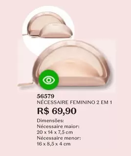 Oferta de Nécessaire Feminino 2 Em 1 por R$69,9 em O Boticário