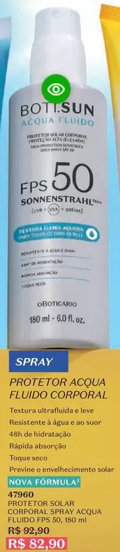 Oferta de Protection - Protetor Acqua Fluido Corporal por R$52,9 em O Boticário