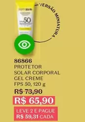 Oferta de O boticario - Protetor Solar Gel Creme Fps 50 por R$65,9 em O Boticário