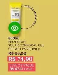 Oferta de Solar - Protetor Gel por R$74,9 em O Boticário