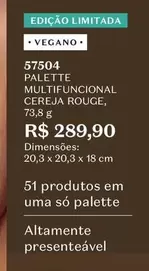 Oferta de Cereja - Palette Multifuncional  Rouge por R$289,9 em O Boticário