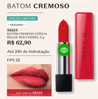 Oferta de O boticario - Batom Cremoso Cereja Rouge Red Cherry por R$62,9 em O Boticário