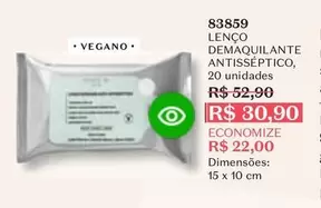 Oferta de Lenço Demaquilante Antisséptico por R$80,9 em O Boticário