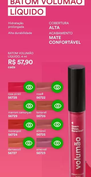 Oferta de Mate - Batom Volumão por R$57,9 em O Boticário