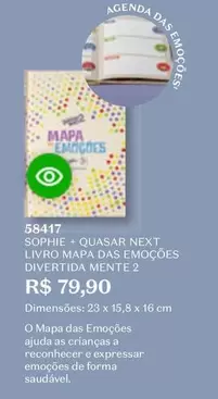 Oferta de Quasar - Sophie +  Next Livro Mapa Das Emocoes Divertida Mente 2 por R$79,9 em O Boticário