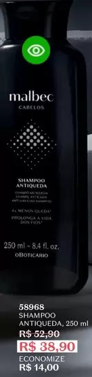 Oferta de Malbec - Shampoo Antiqueda por R$38,9 em O Boticário