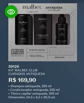 Oferta de Malbec - Kit Club Cuidados Antiqueda por R$169,9 em O Boticário